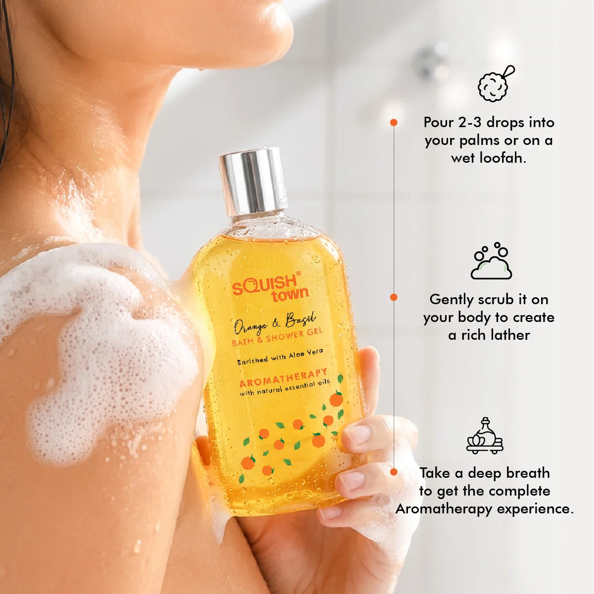 Orange &amp; Basil - Soothing Bath &amp; Shower Gel